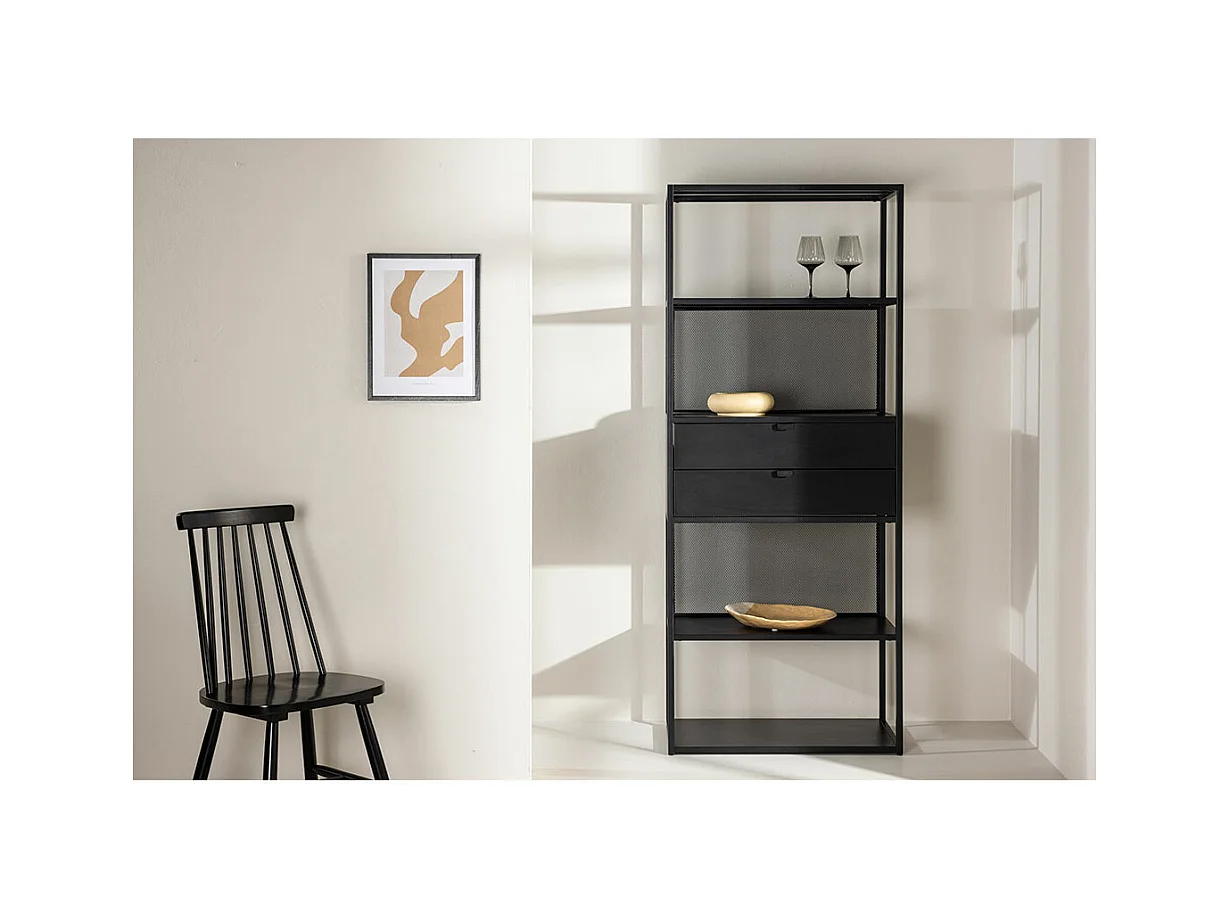 Étagère 4 Niveaux en Métal "Santiago" 185cm Noir