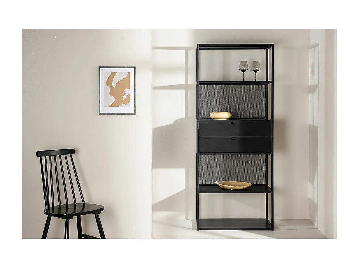 Étagère 4 Niveaux en Métal "Santiago" 185cm Noir