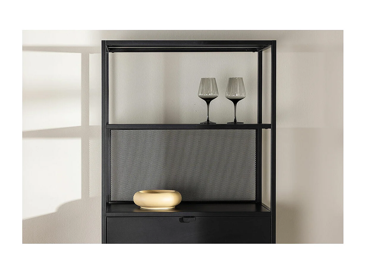 Étagère 4 Niveaux en Métal "Santiago" 185cm Noir