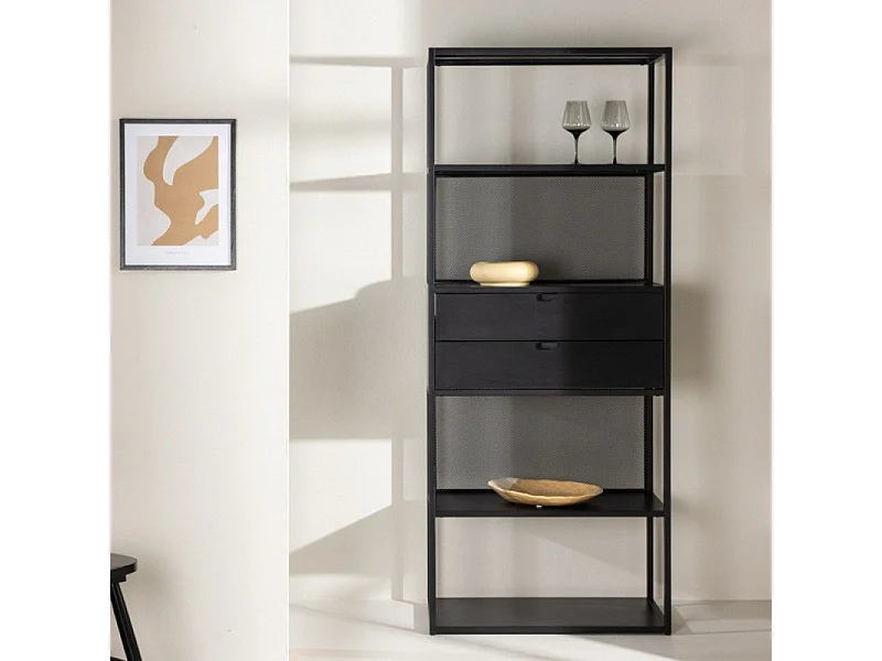 Étagère 4 Niveaux en Métal "Santiago" 185cm Noir