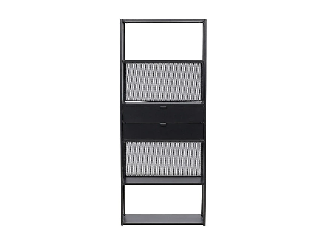 Santiago wandkast 2 laden, 4 planken zwart.