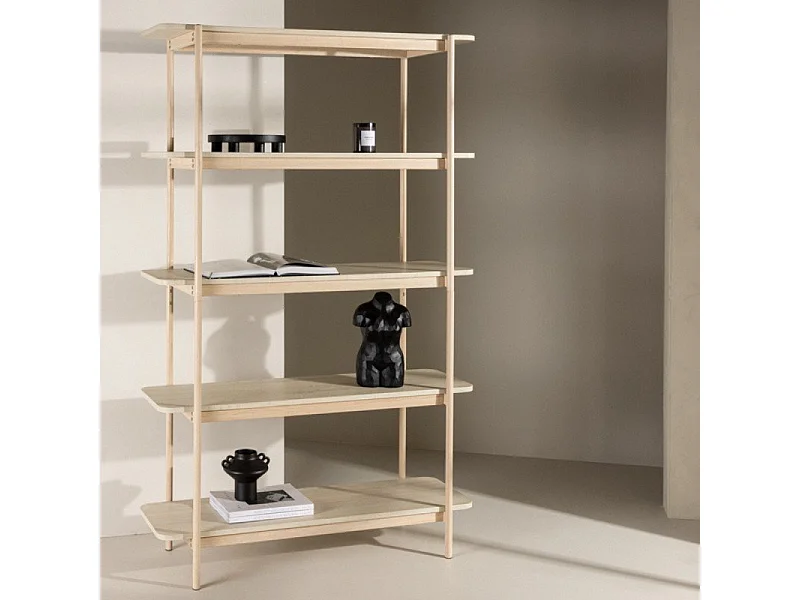 Heim wandkast 190 cm 5 planken whitewash.