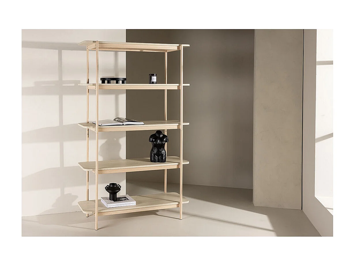 Heim wandkast 190 cm 5 planken whitewash.
