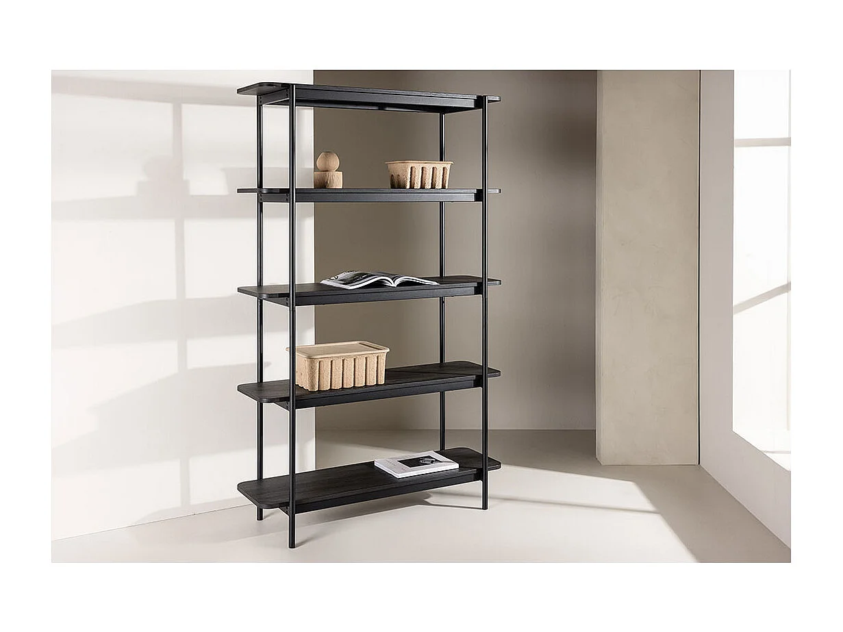 Heim wandkast 190 cm 5 planken zwart.