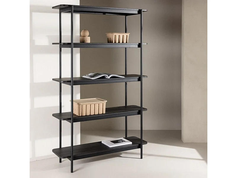 Heim wandkast 190 cm 5 planken zwart.