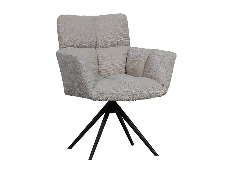 Chaise pivotante en tissu bouclé beige MYA