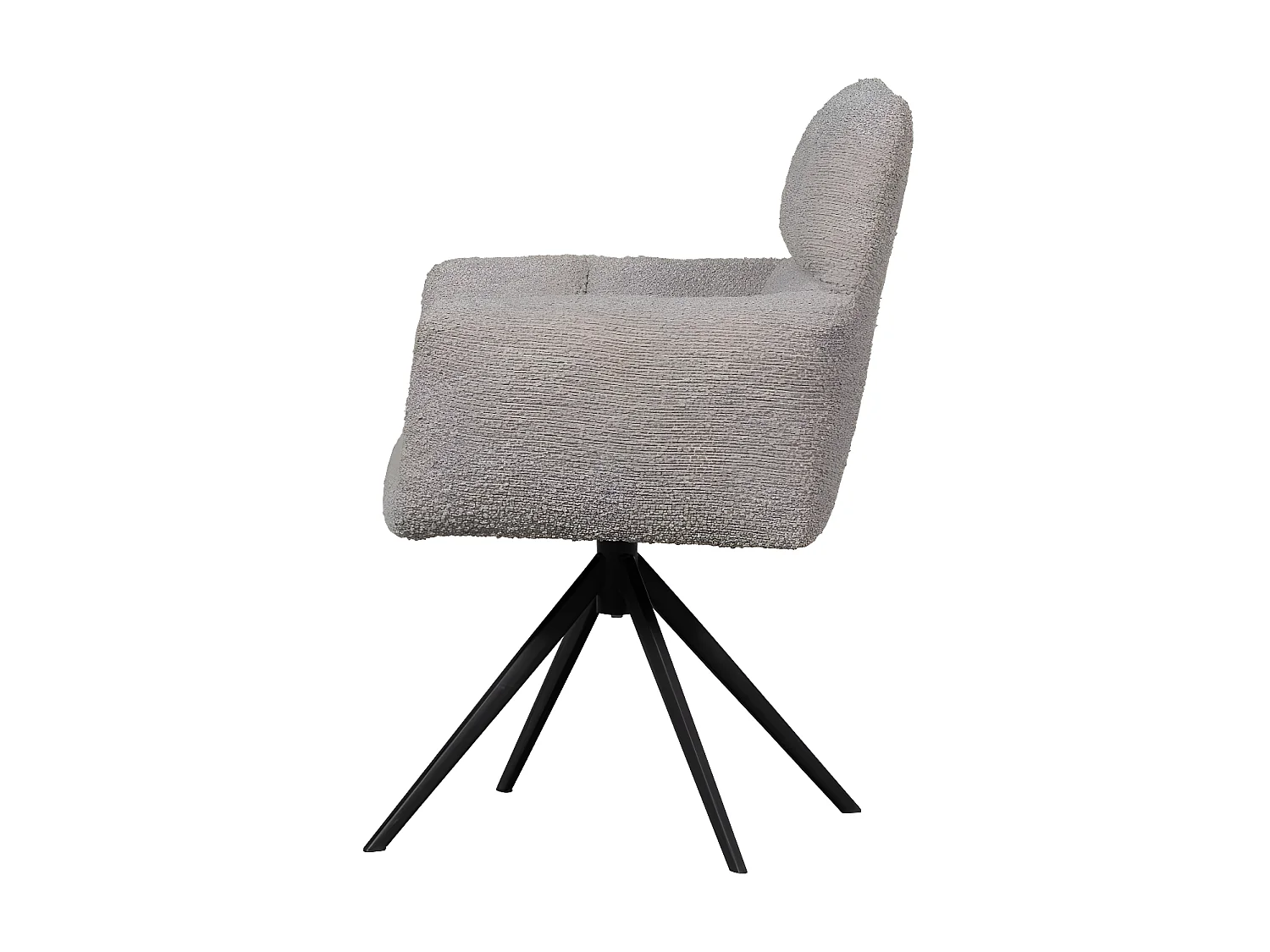Chaise pivotante en tissu bouclé beige MYA