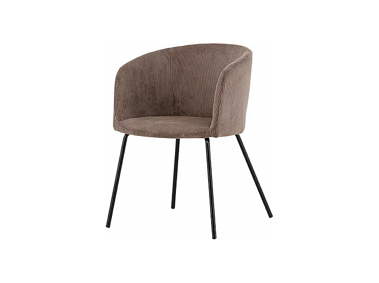 Berit chaise de salle à manger avec accoudoirs velours marron.