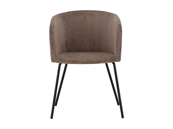 Berit chaise de salle à manger avec accoudoirs velours marron.