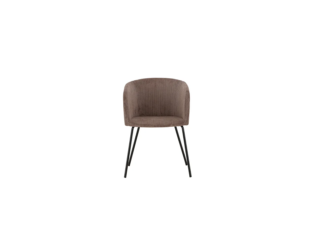 Chaise en Velours Côtelé "Berit" 78cm Marron