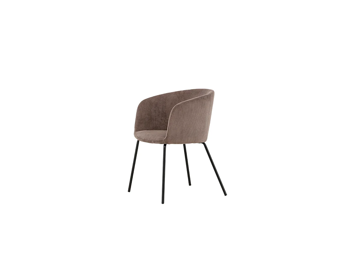 Chaise en Velours Côtelé "Berit" 78cm Marron