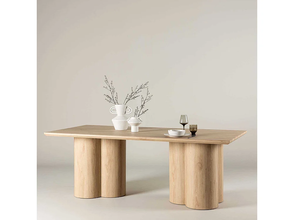 Table à Manger Design "Olivia" 210 cm Naturel