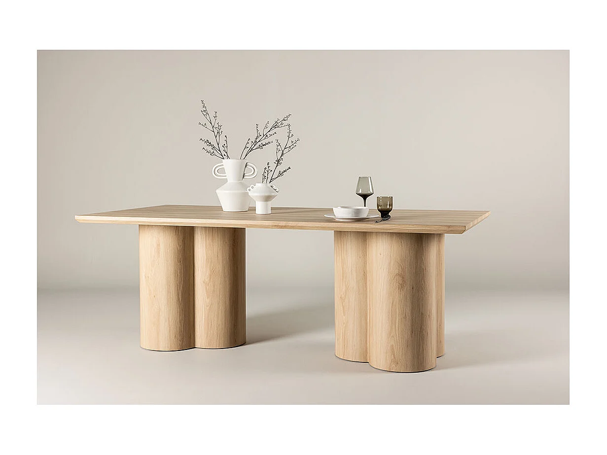 Olivia table de salle à manger 100x210 cm whitewash.