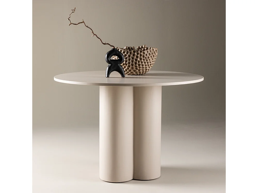 Olivia eetkamertafel Ø110 cm beige.