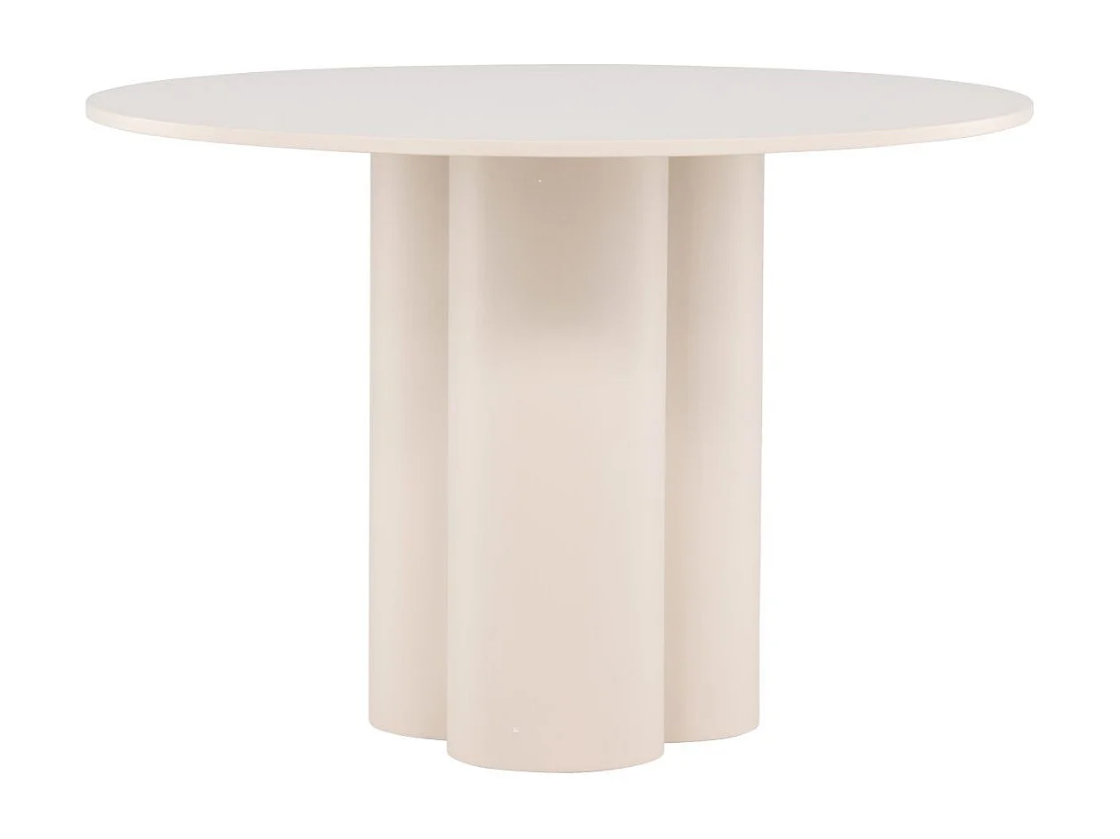 Table à Manger Ronde "Olivia" 110cm Beige