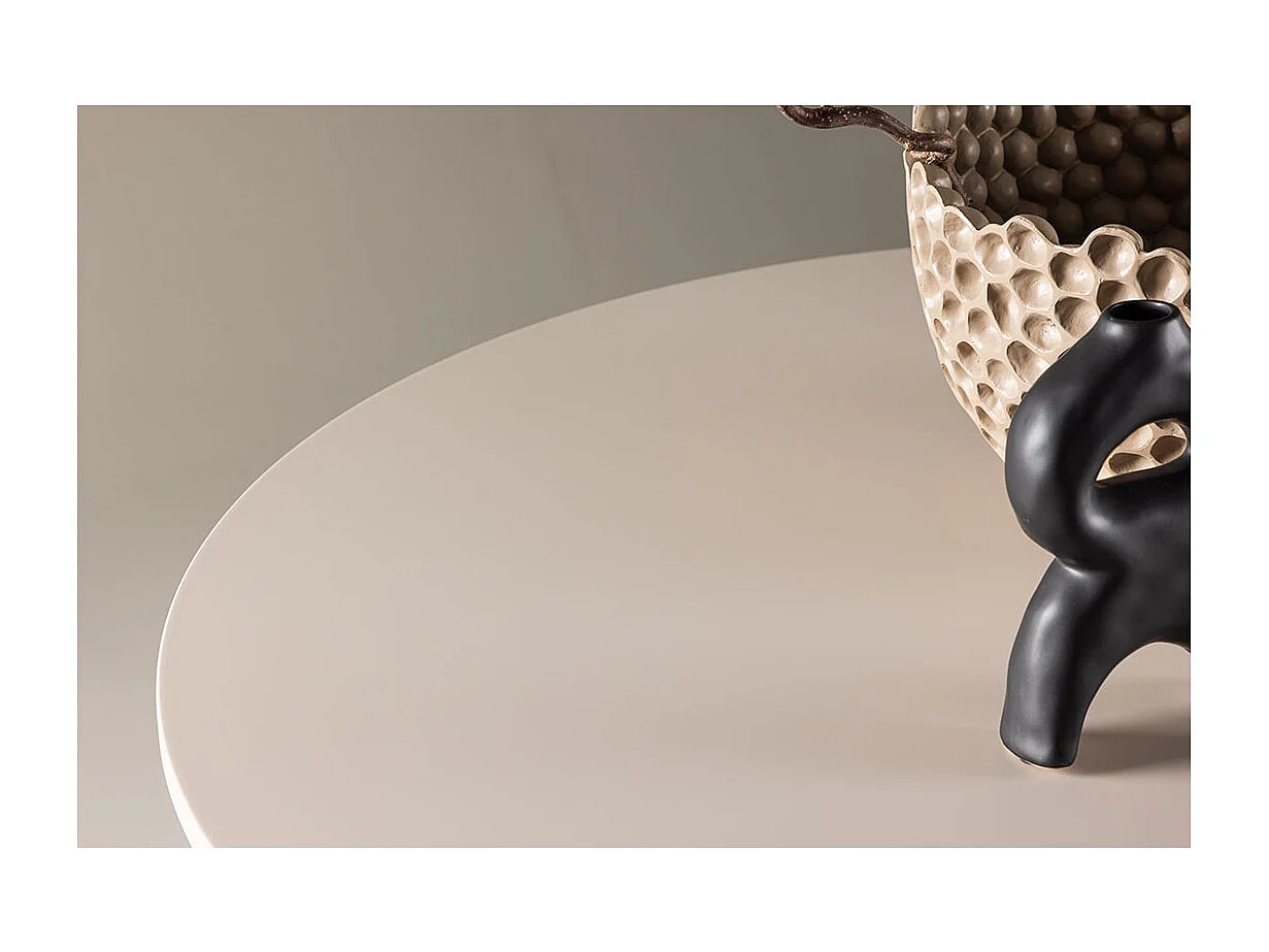 Table à Manger Ronde "Olivia" 110cm Beige