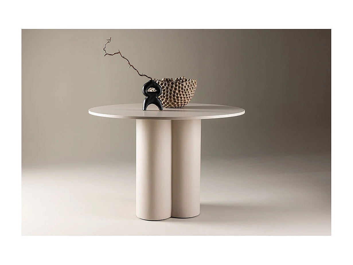 Olivia table de salle à manger Ø110 cm beige.
