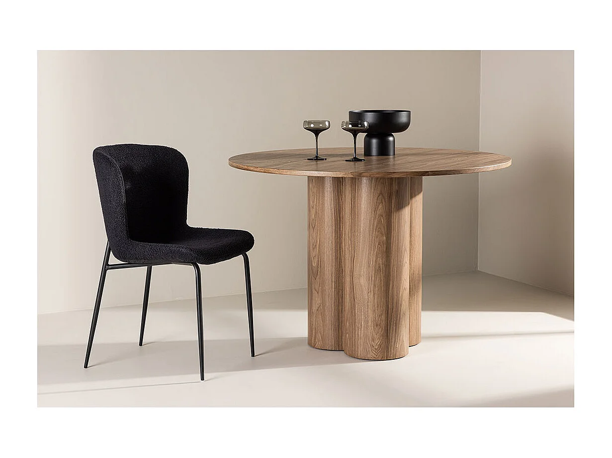 Olivia table de salle à manger Ø110 cm mocca.