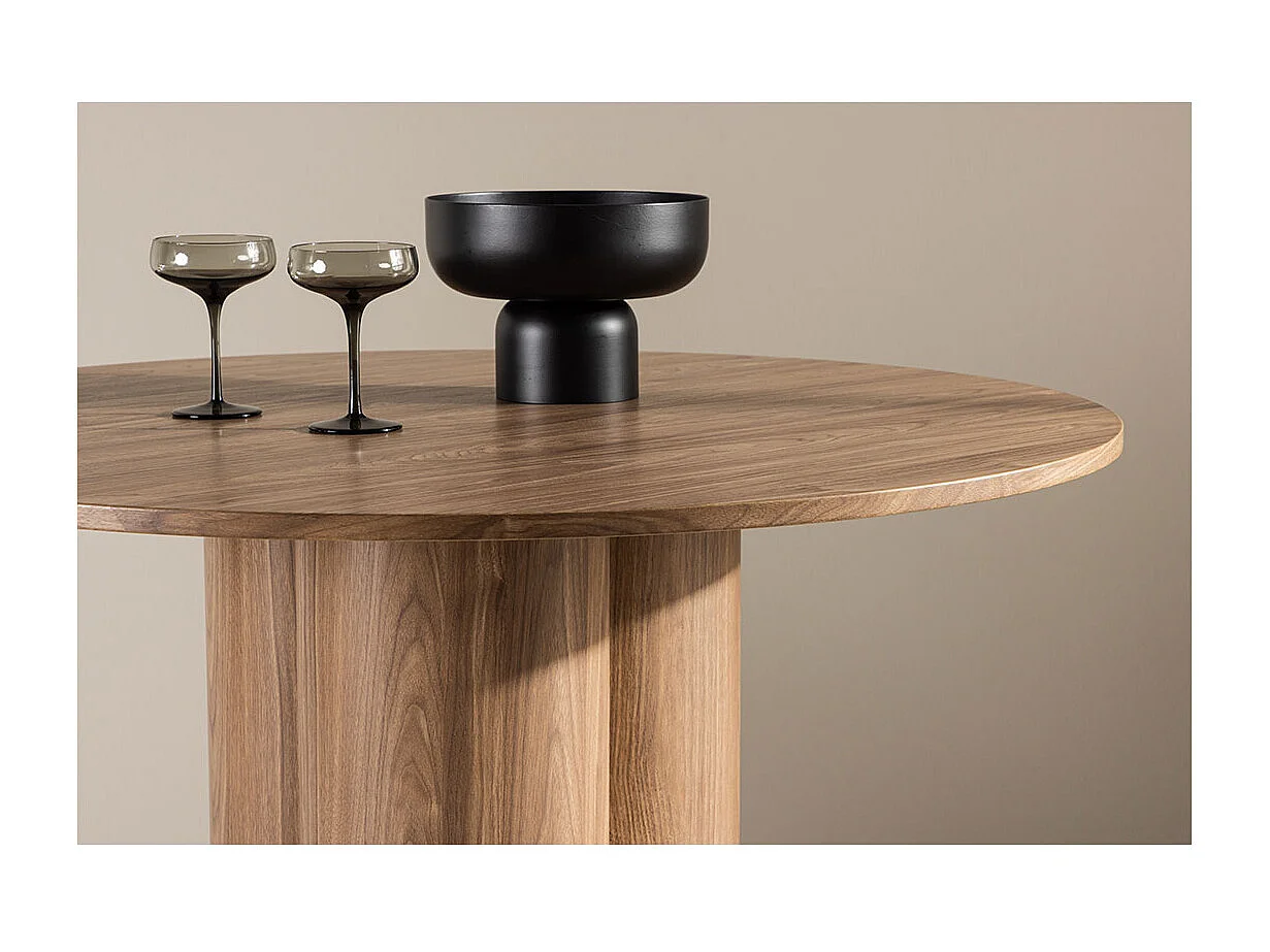 Olivia table de salle à manger Ø110 cm mocca.