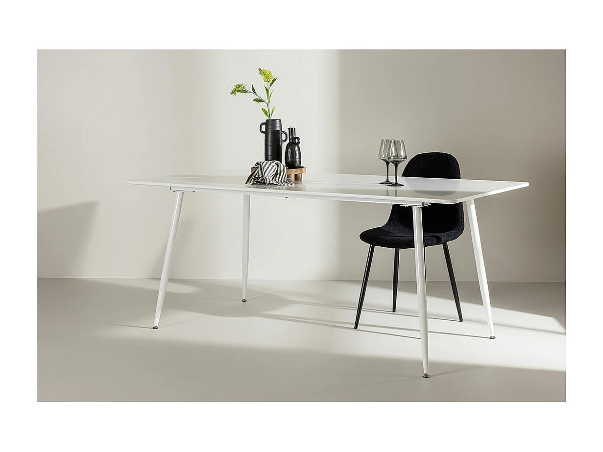 Silar eetkamertafel 90x180 cm wit.