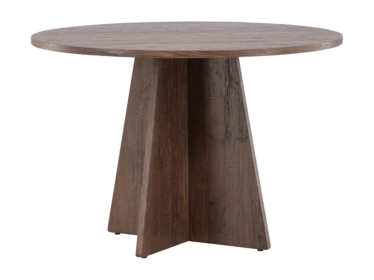 Table à Manger Ronde "Bootcut" 110cm Marron
