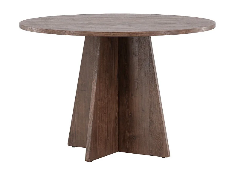 Table à Manger Ronde "Bootcut" 110cm Marron