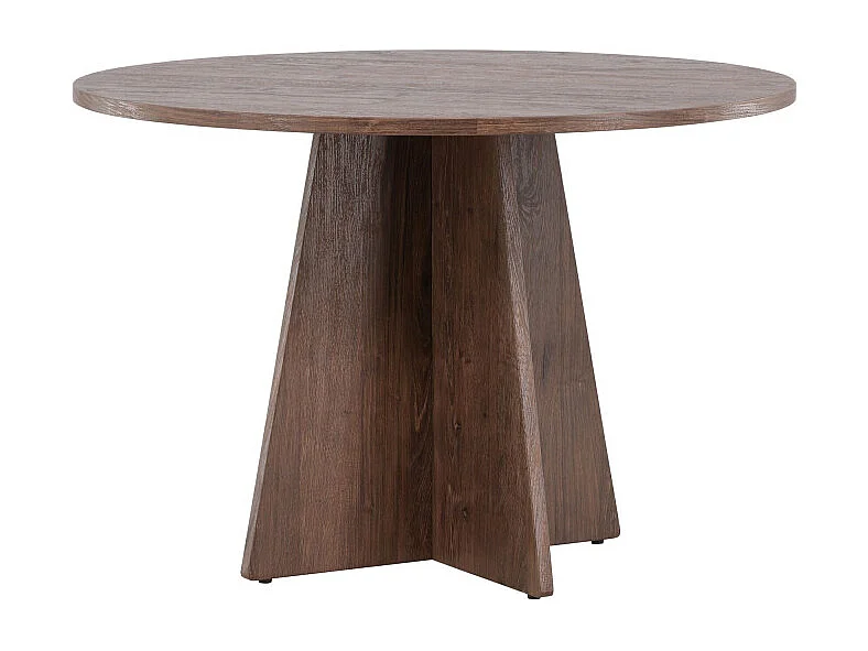 Table à Manger Ronde "Bootcut" 110cm Marron