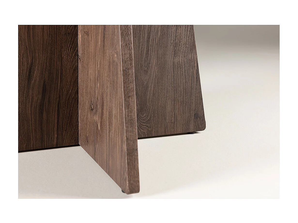 Table à Manger Ronde "Bootcut" 110cm Marron