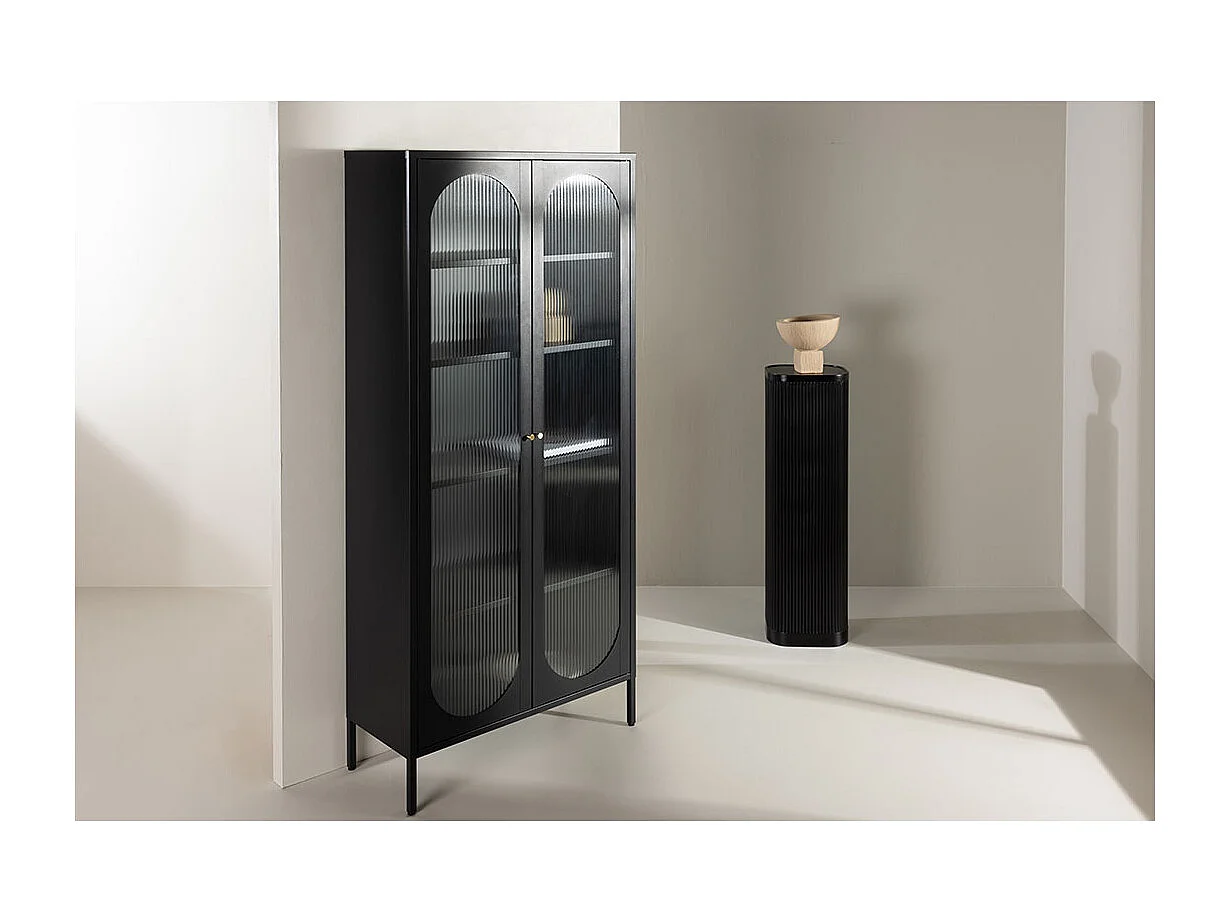 Vitrine Design en Métal "Lima" 180cm Noir