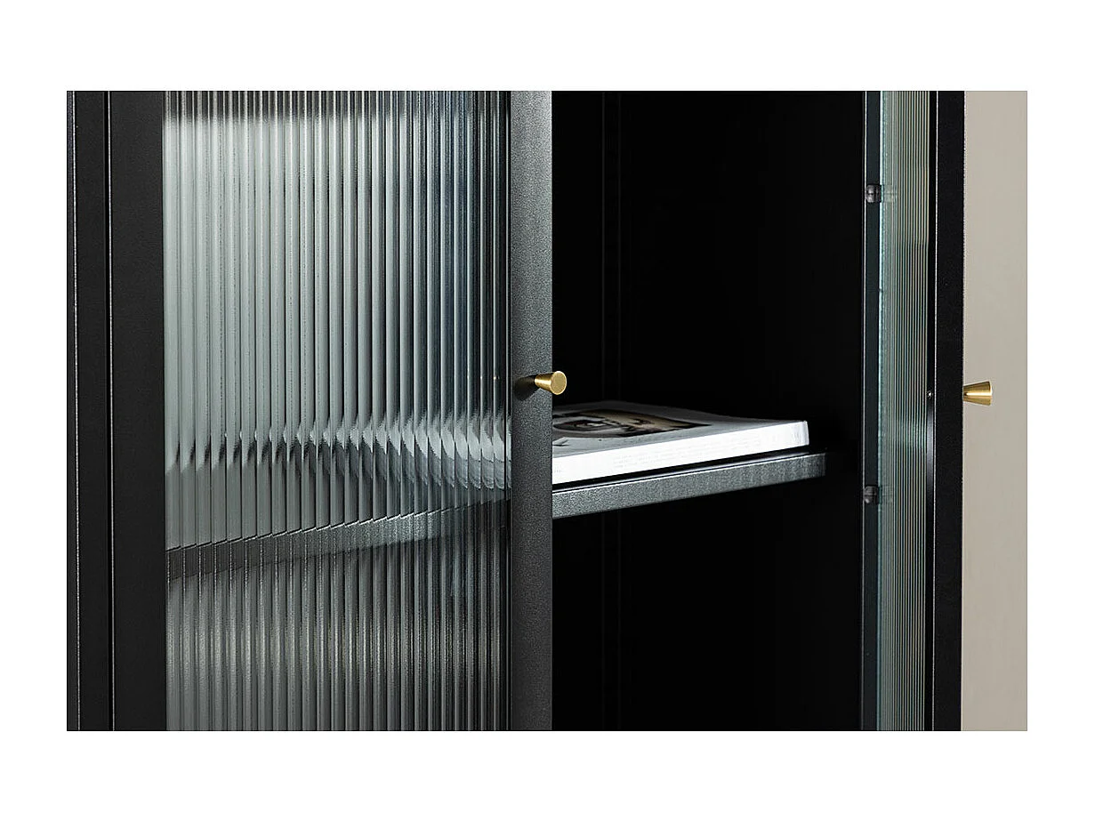 Vitrine Design en Métal "Lima" 180cm Noir