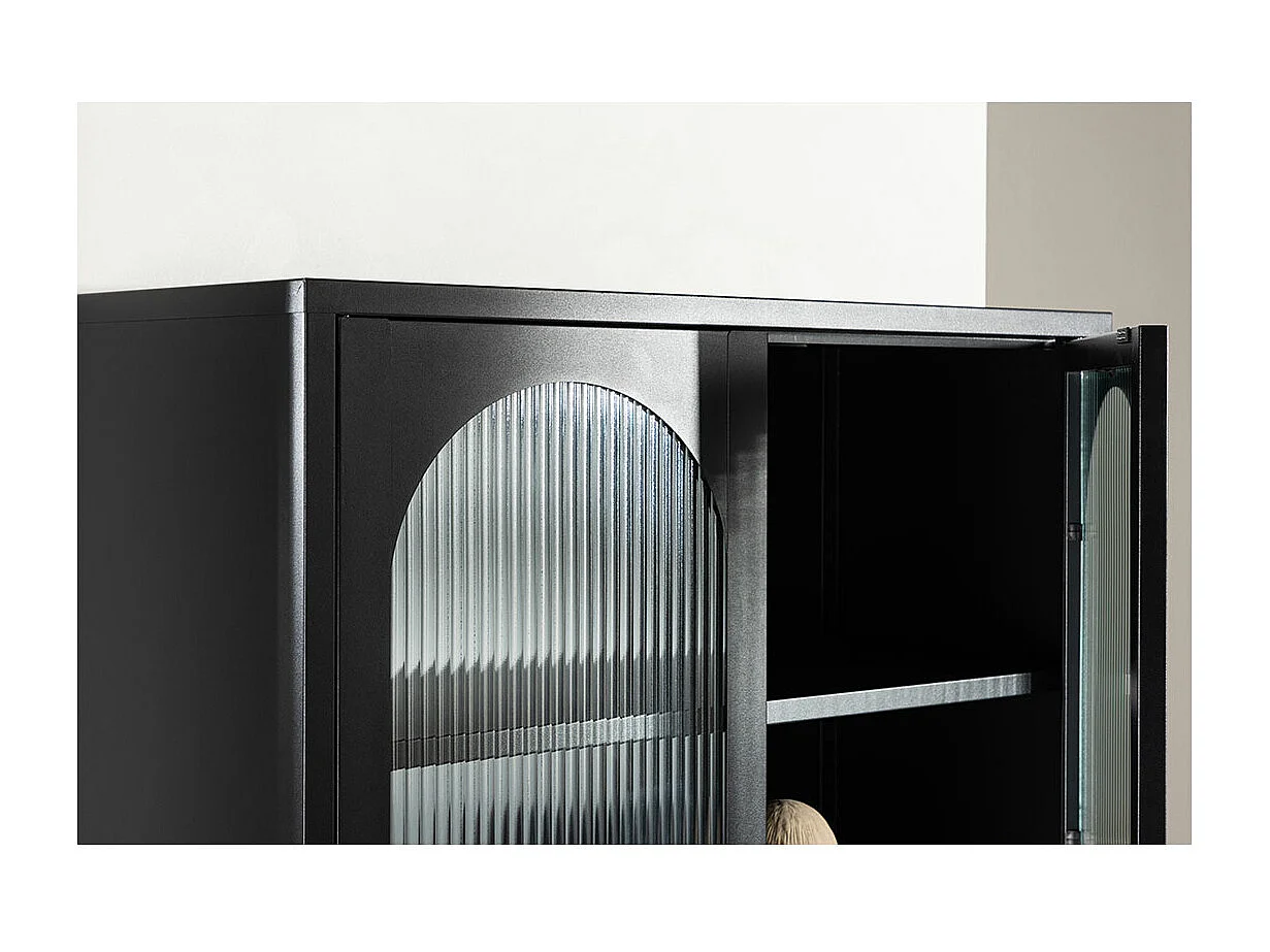 Vitrine Design en Métal "Lima" 180cm Noir