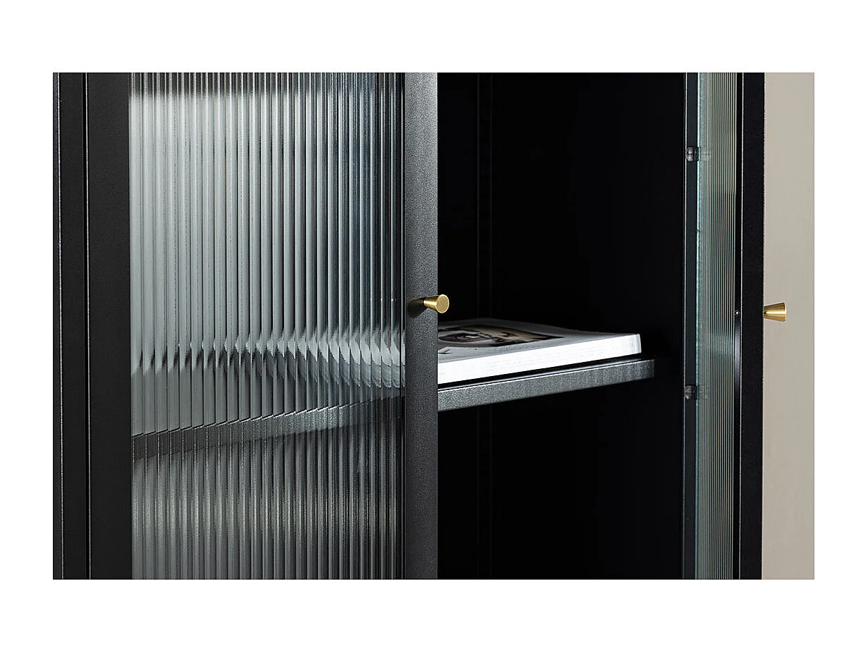 Vitrine Design en Métal "Lima" 180cm Noir