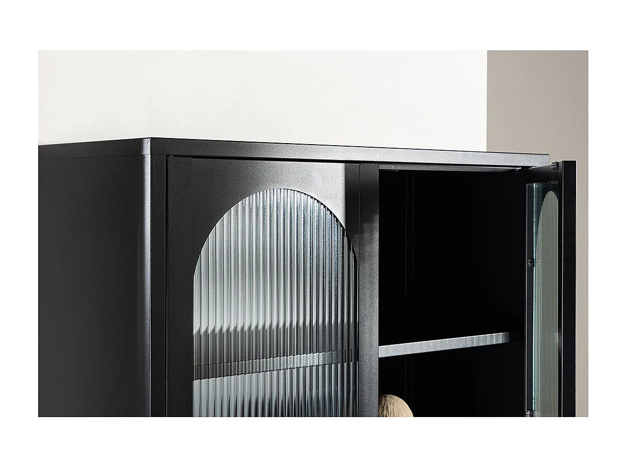 Vitrine Design en Métal "Lima" 180cm Noir