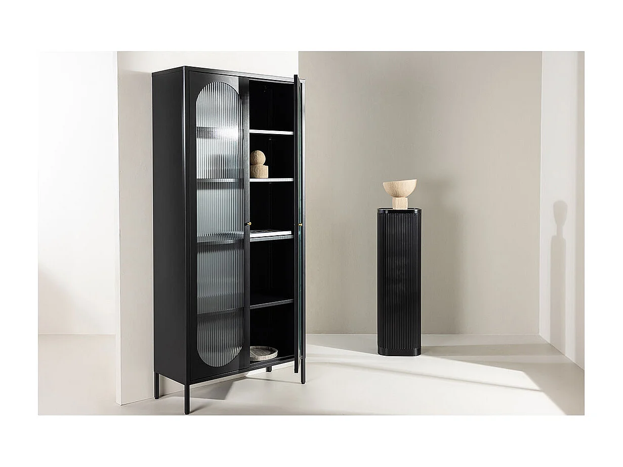 Vitrine Design en Métal "Lima" 180cm Noir
