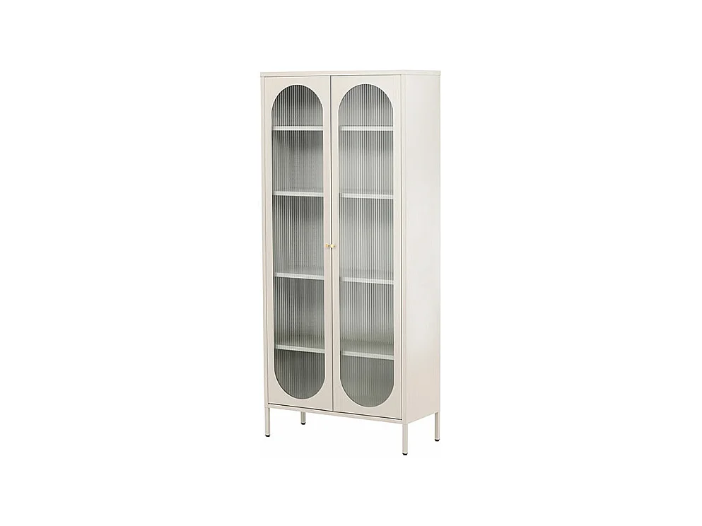 Vitrine Design en Métal "Lima" 180cm Beige