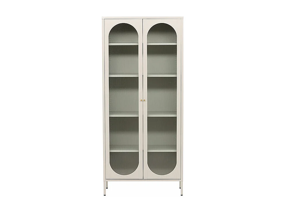 Vitrine Design en Métal "Lima" 180cm Beige