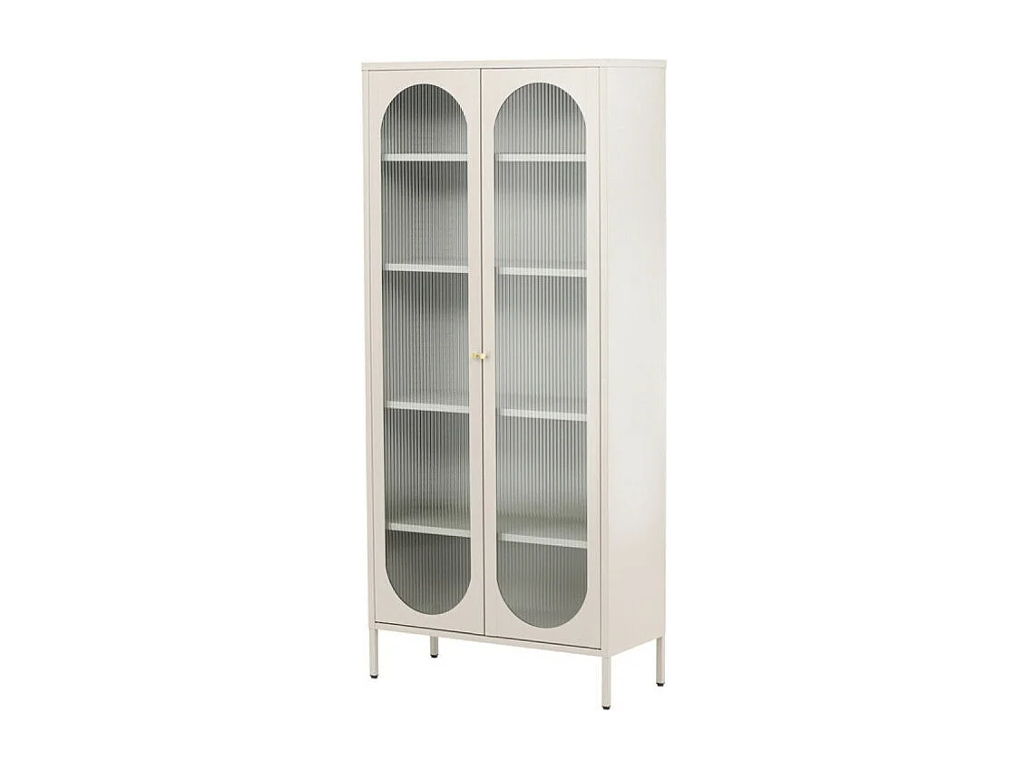 Vitrine Design en Métal "Lima" 180cm Beige