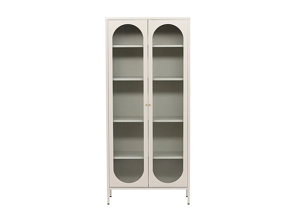 Vitrine Design en Métal "Lima" 180cm Beige