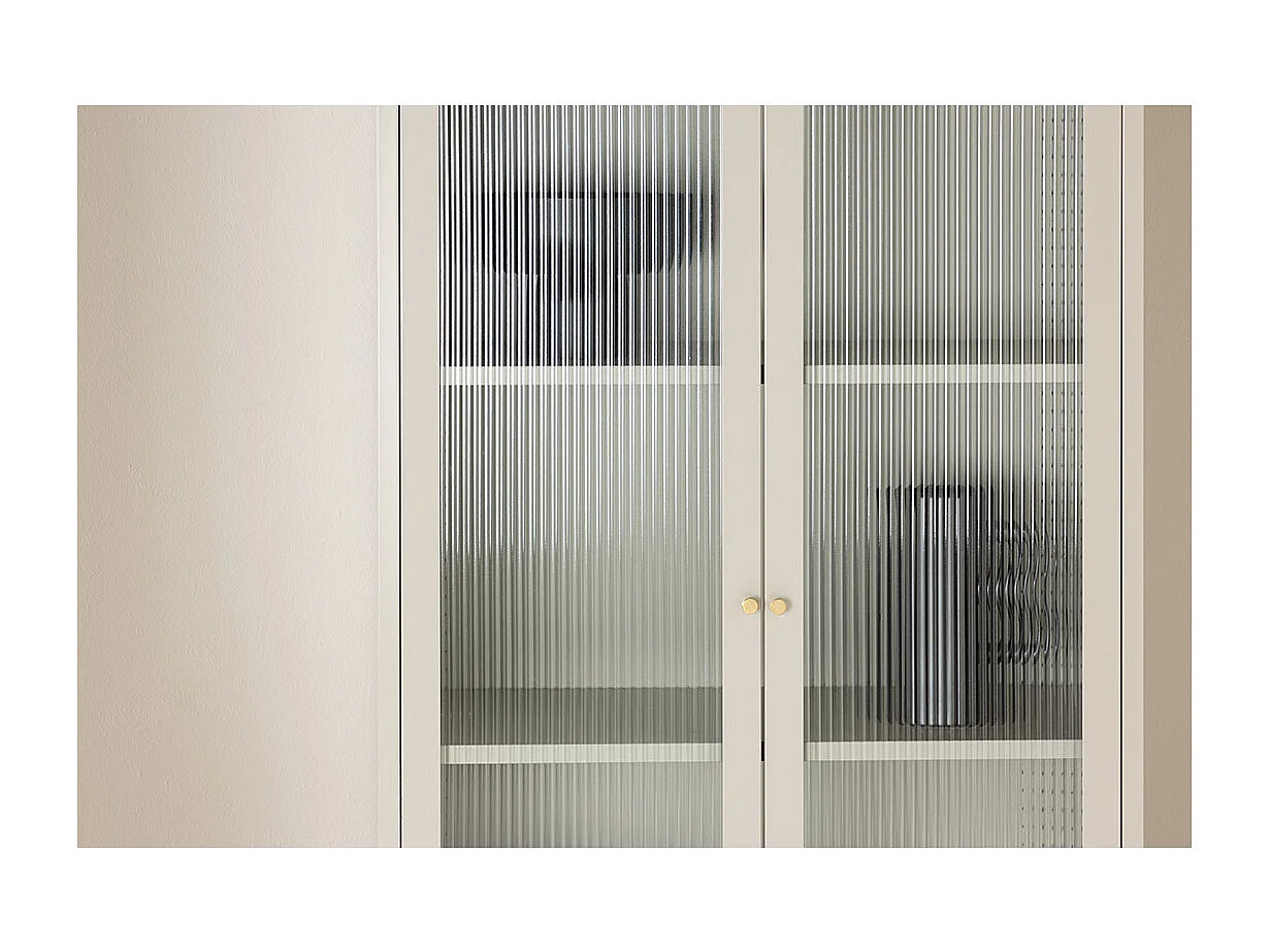 Vitrine Design en Métal "Lima" 180cm Beige