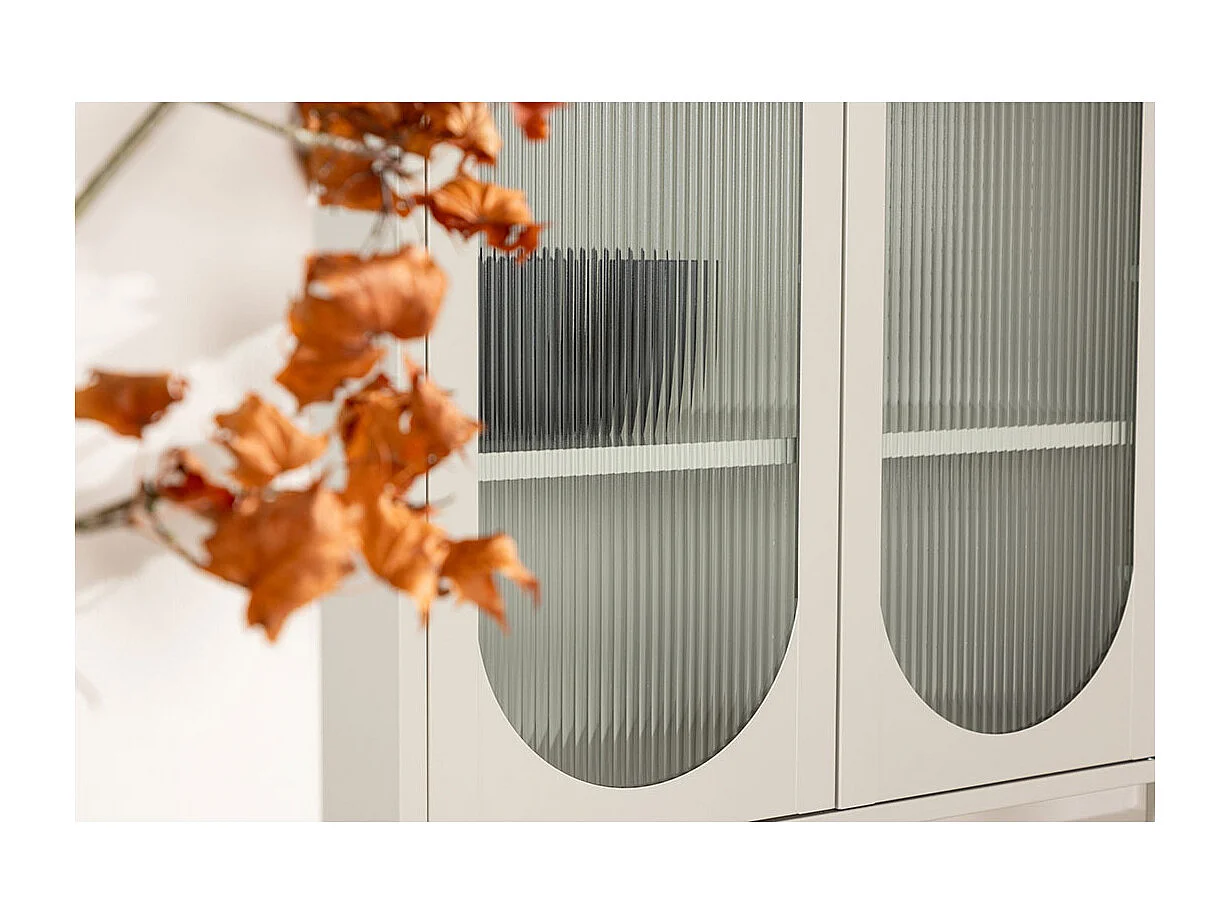 Vitrine Design en Métal "Lima" 180cm Beige
