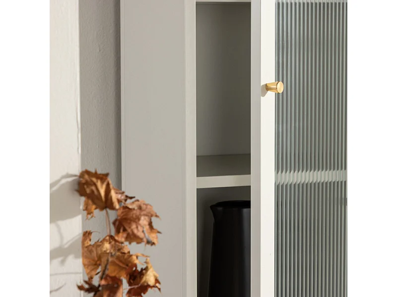 Cali Vitrinenschrank 1 Tür beige.