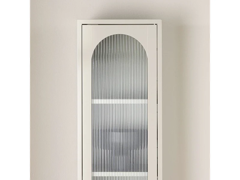 Vitrine Design en Métal "Cali" 180cm Beige