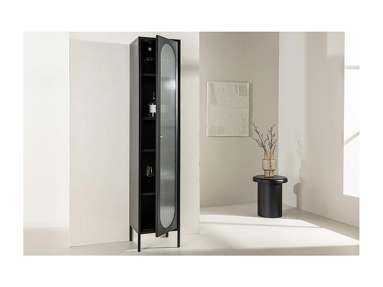 Vitrine Design en Métal "Cali" 180cm Noir