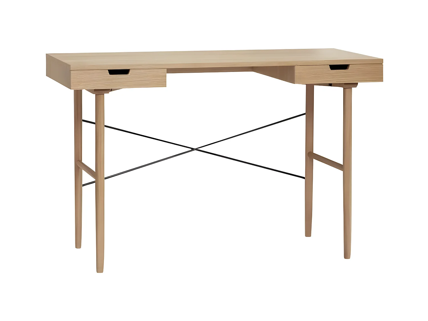 Bureau minimaliste 2 tiroirs en bois clair SCOLO