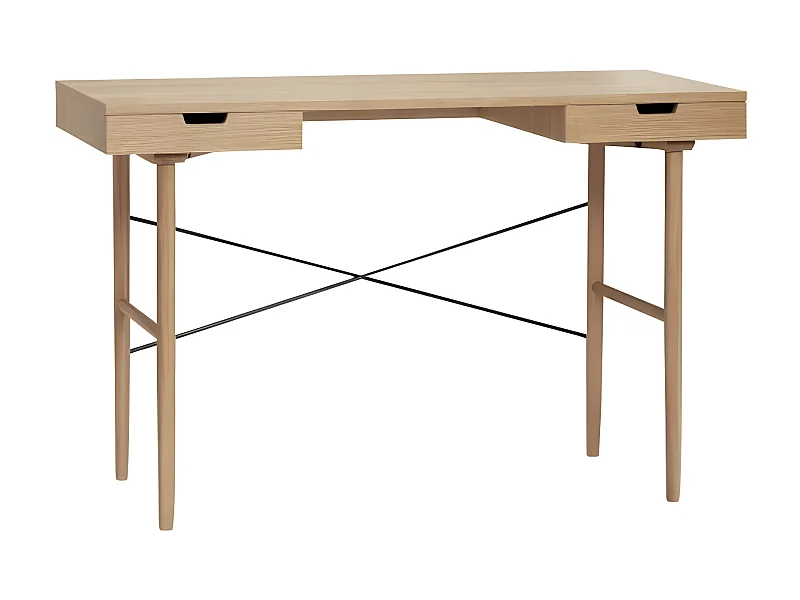 Bureau minimaliste 2 tiroirs en bois clair SCOLO