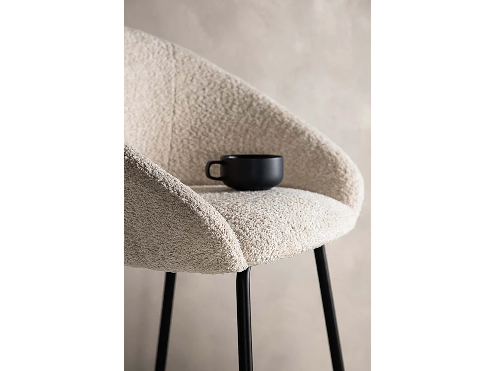 Velvet tabouret de bar blanc, noir