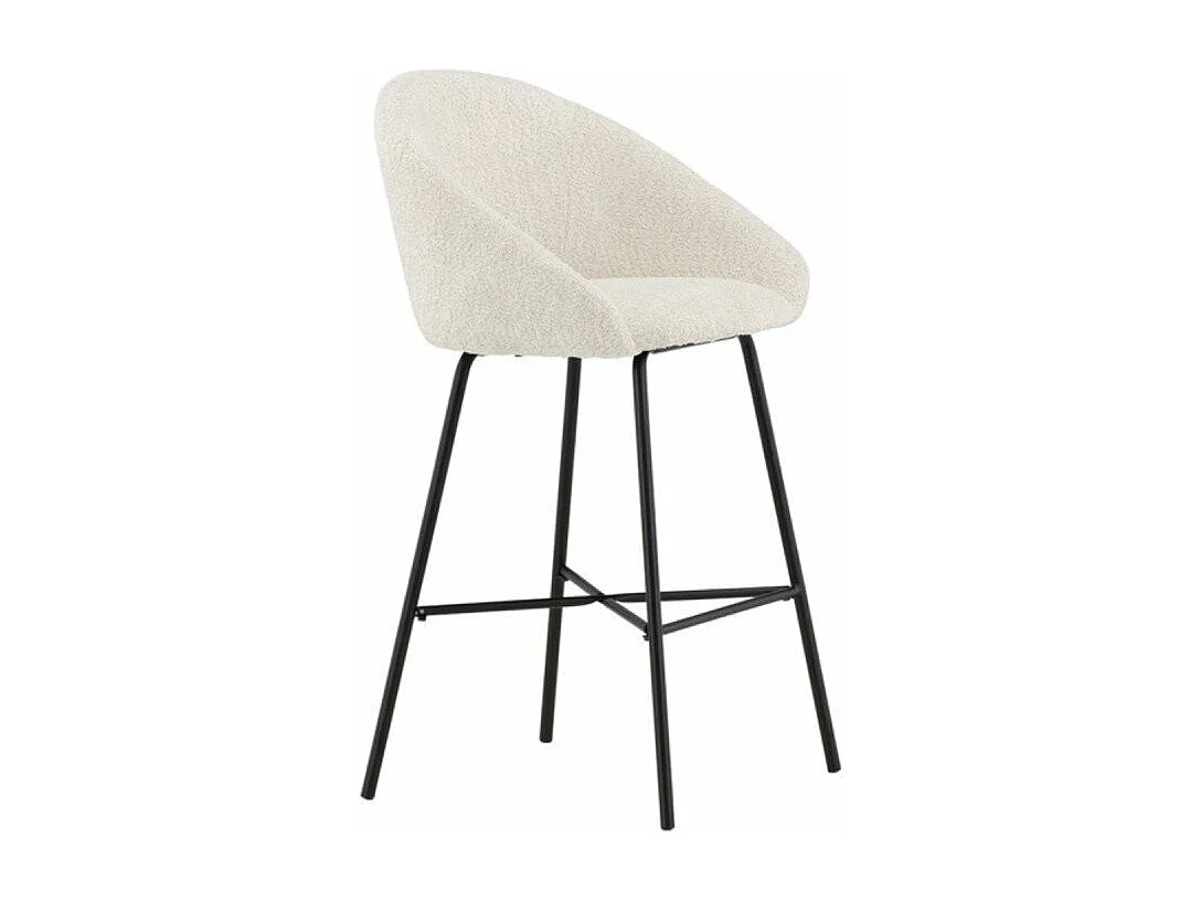 Velvet tabouret de bar blanc, noir