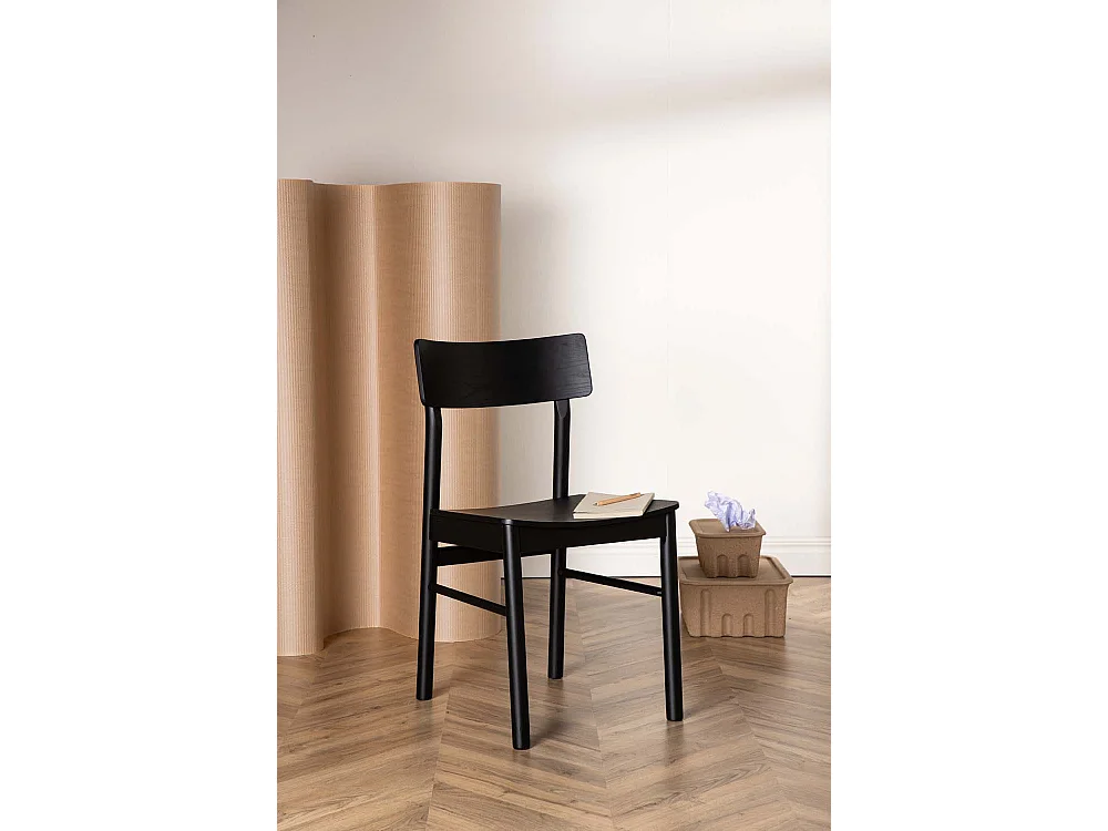 Montros chaise de salle à manger bois noir