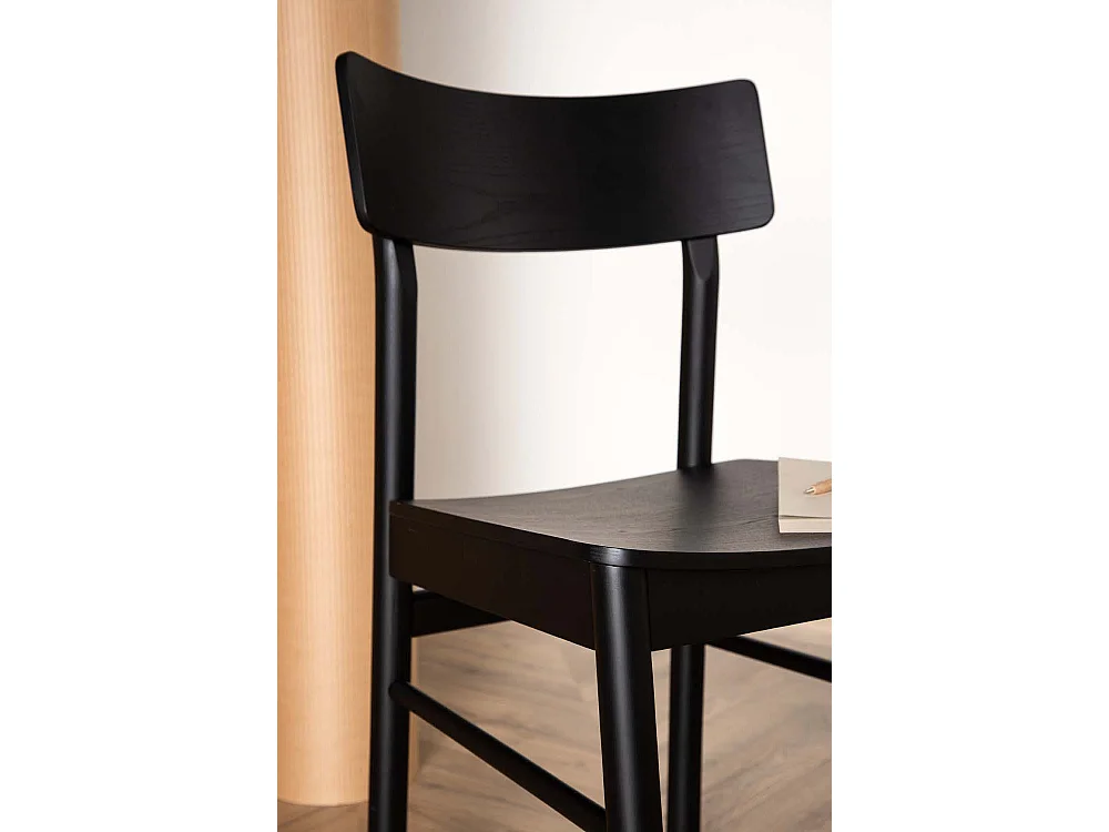 Montros chaise de salle à manger bois noir