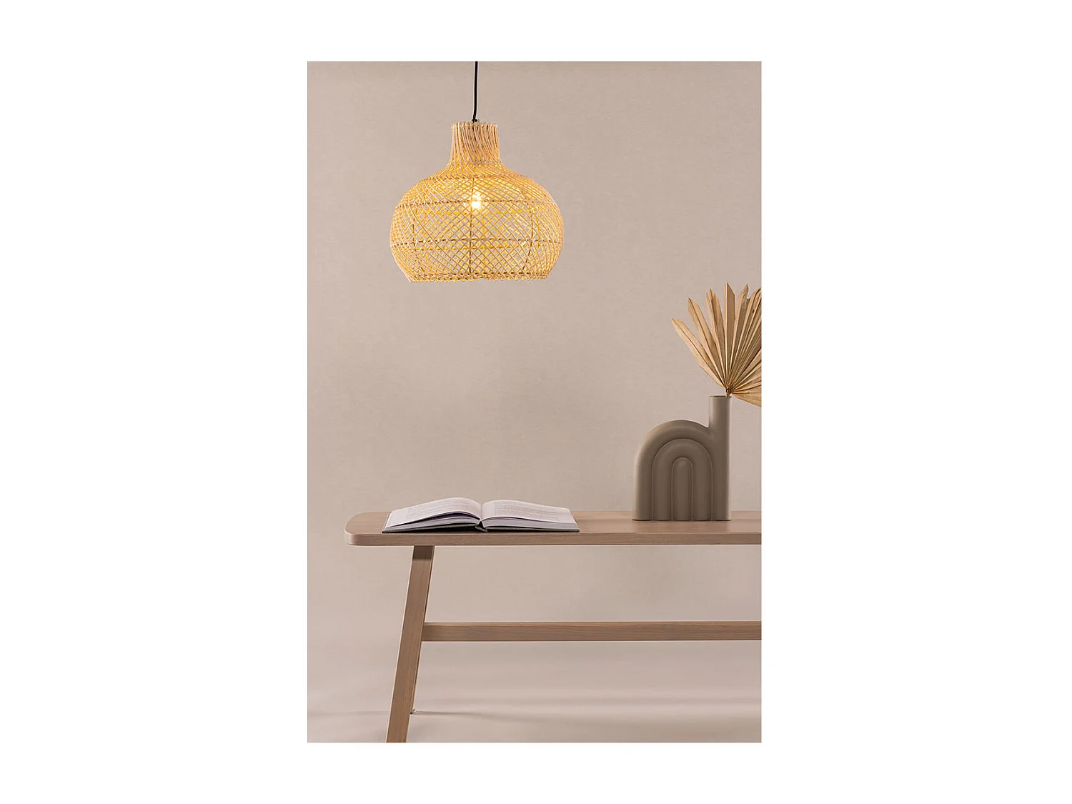 Varekil éclairage lampe pendentif 35x35x30cm naturel.